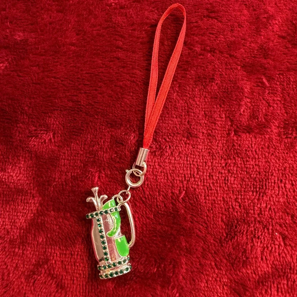 Liz Claiborne Silver Tone  Golf Bag Charm Strap Zipper Pull